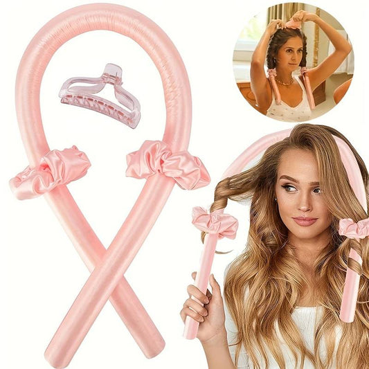 Hair Roller Silk Curling Ribbon Headband Set