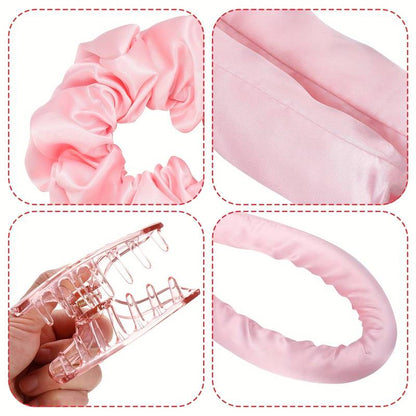 Hair Roller Silk Curling Ribbon Headband Set