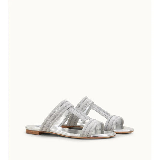 Sandals In Glittery Leather