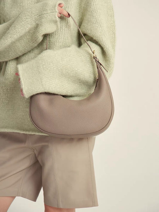 Leather Oval Shoulder Bag