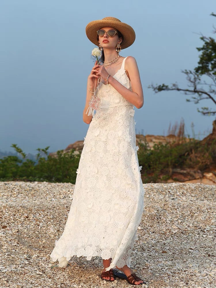 Embellished Maxi Dress in Ivory
