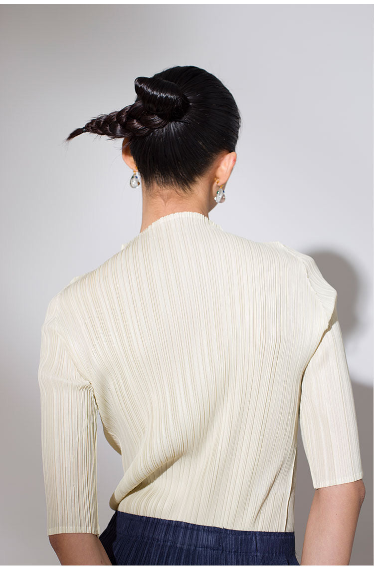 White Cube Pleated Top