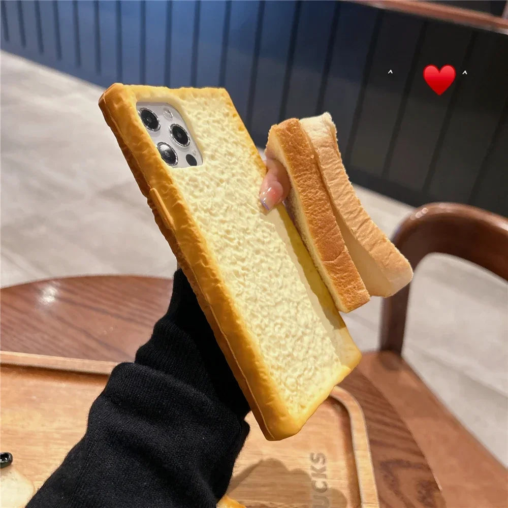 Soft 3D Creative Toast Bread Phone Case