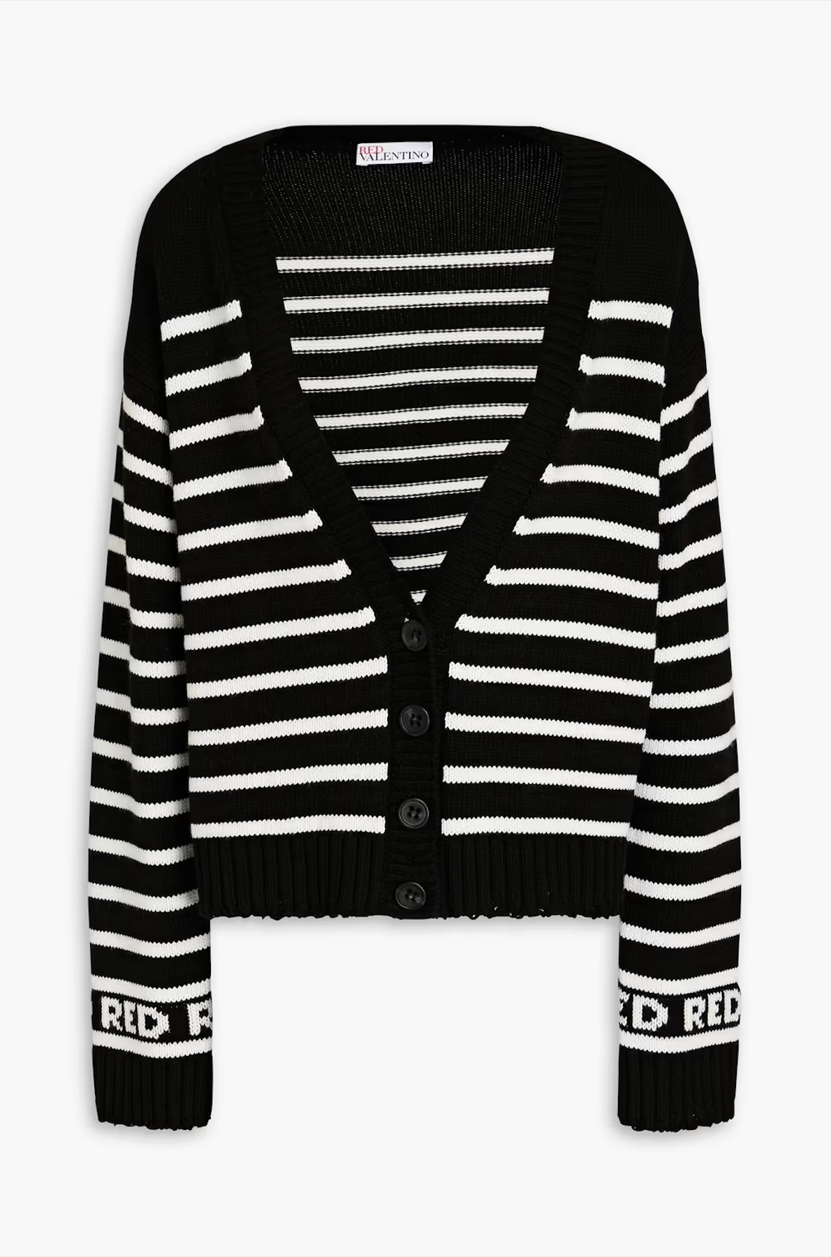Striped knitted cardigan