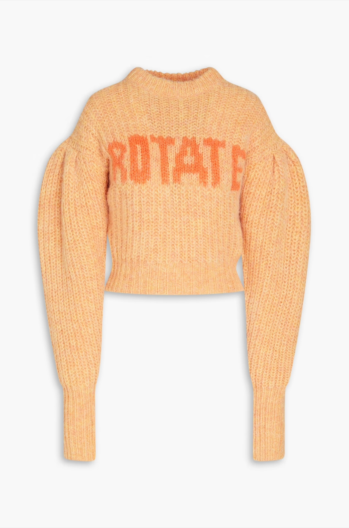 Adley cropped ribbed intarsia wool-blend sweater