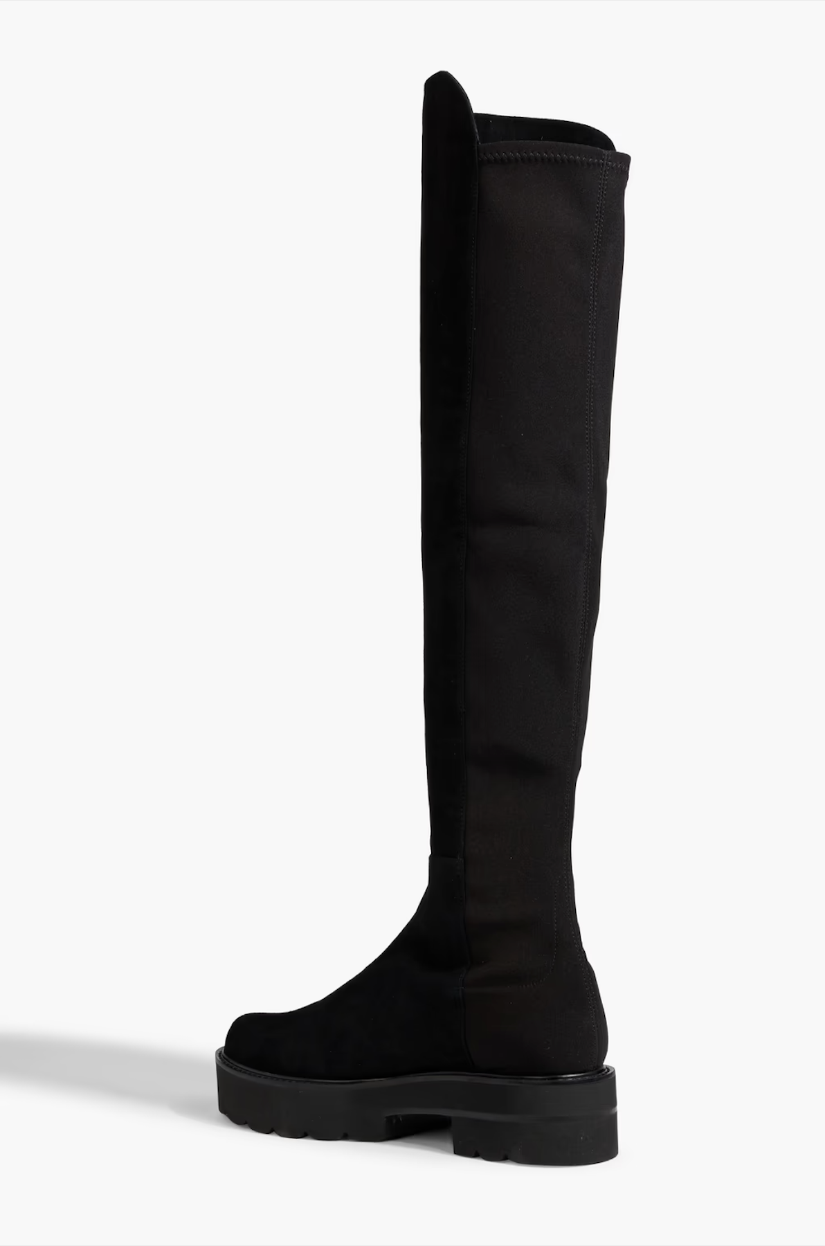 Neoprene and suede over-the-knee boots