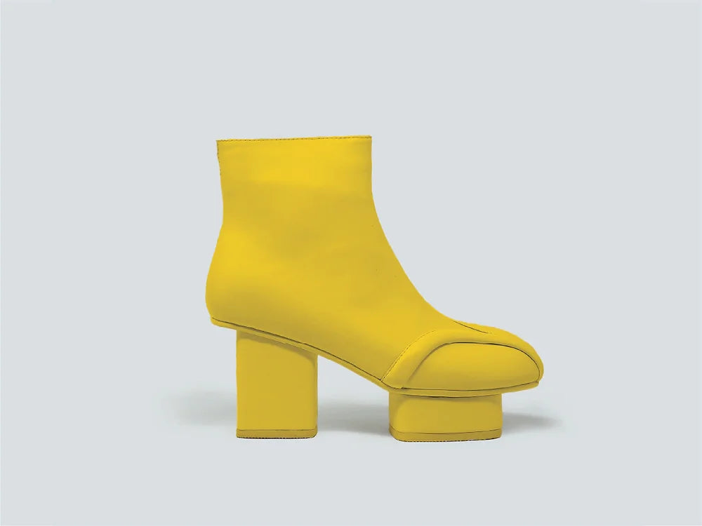 Geisha leather ankle boots Yellow- Half