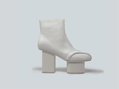 Geisha leather ankle boots White