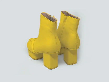 Geisha leather ankle boots Yellow- Half