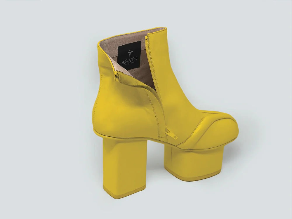 Geisha leather ankle boots Yellow