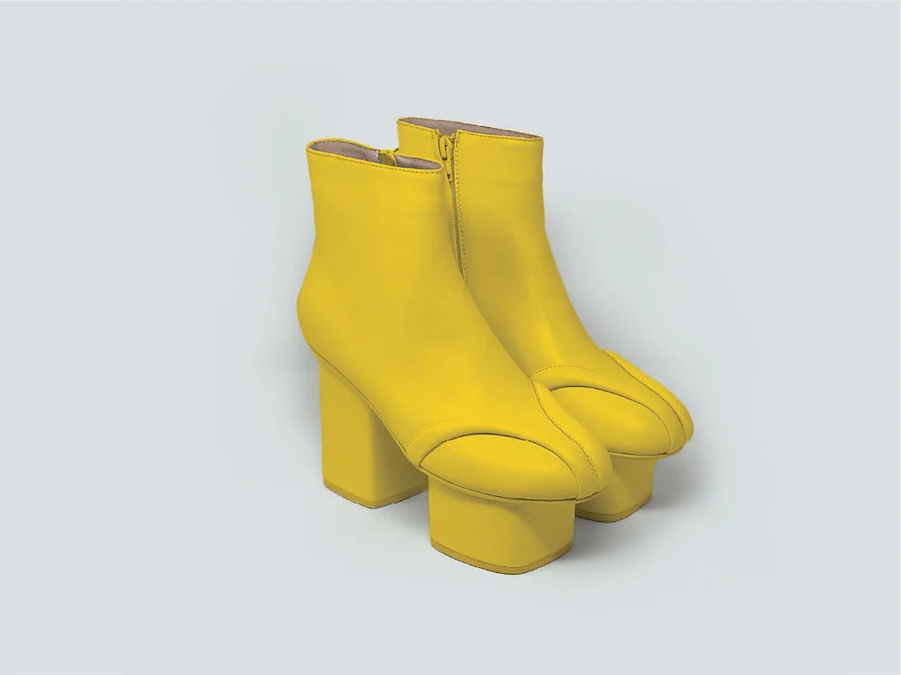 Geisha leather ankle boots Yellow