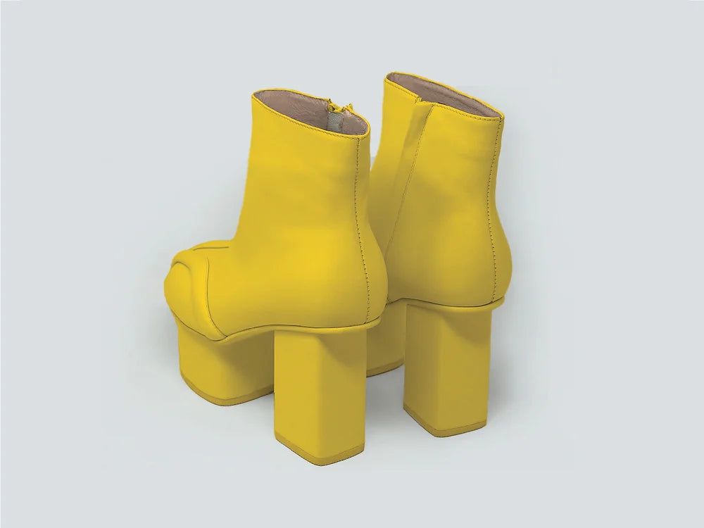 Geisha leather ankle boots Yellow