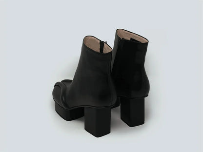 Geisha leather ankle boots Black-Half