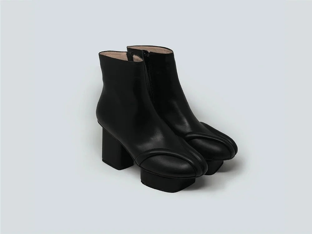 Geisha leather ankle boots Black-Half