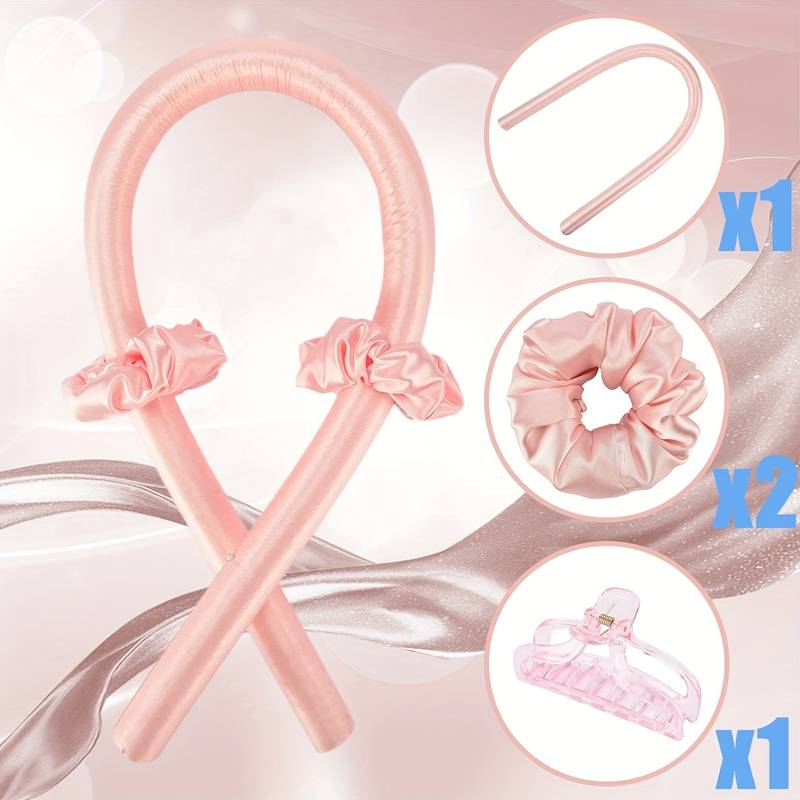 Hair Roller Silk Curling Ribbon Headband Set