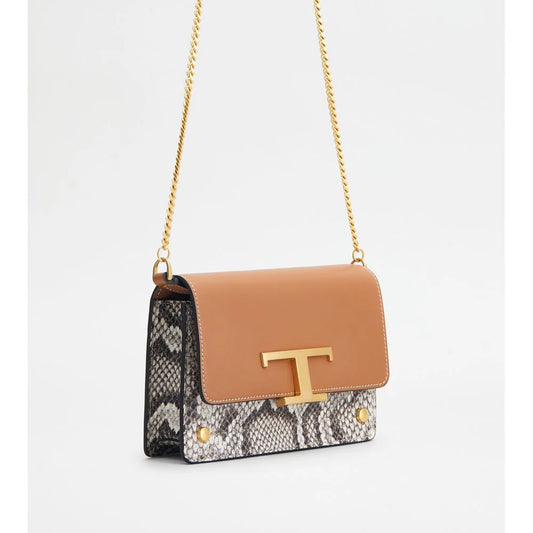T Timeless Belt Bag In Leather Micro With Metal Shoulder Strap